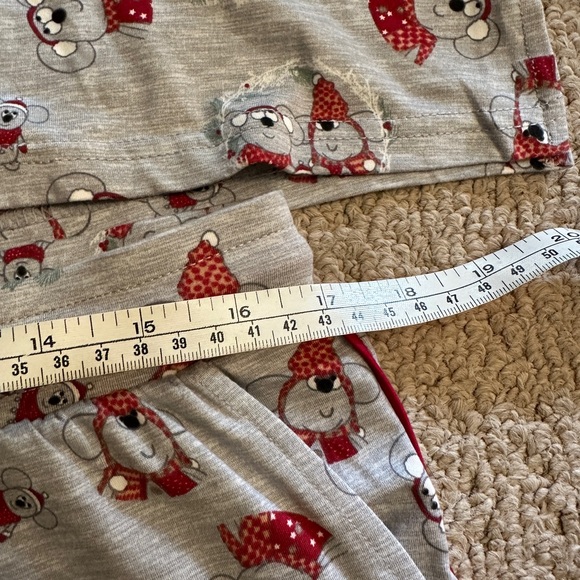 La Vie en Rose Women’s Pajama Set Size Large Gray Red Mouse Print Lounge - Picture 5 of 8